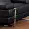 Black Bonded Leather Modern Sofa w/Optional Loveseat & Chair