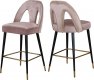 Akoya Counter Stool 795 Set of 2 Pink Velvet Fabric - Meridian