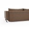 Cassius Olive Begum Fabric Sofa Bed w/Chromed Steel Legs