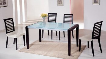 Two Tone Contemporary Dinette With Glass Cover [GFDS-6910DT - 6910DC]