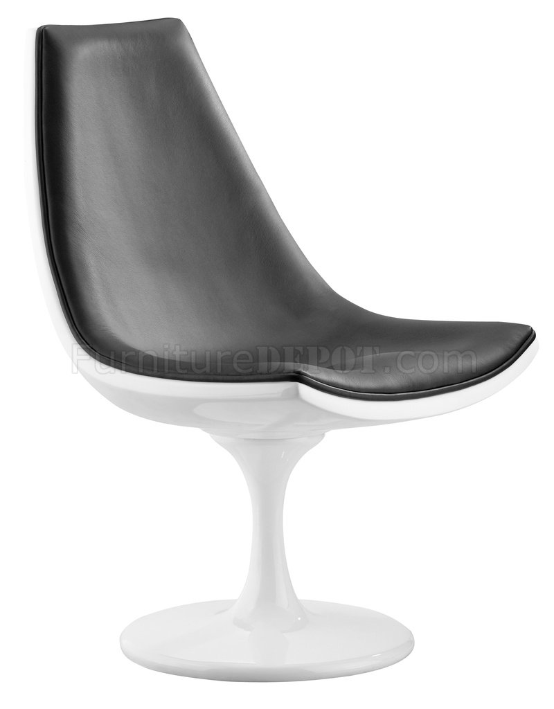 Contemporary Swivel Base Chair w/Black or Red Leatherette Seat - Click Image to Close