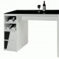 Black Top & White Gloss Base Modern Bar Table w/Wine Storage