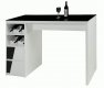 Black Top & White Gloss Base Modern Bar Table w/Wine Storage