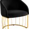 Gio Accent Chair 586 Set of 2 in Black Velvet by Meridian