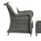 Du Jour Outdoor Patio Chair & Ottoman in Gray/White by Modway