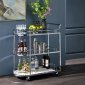 Inyo Serving Cart AC00161 in Clear Glass & Chrome by Acme