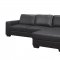 U821 Sectional Sofa in Dark Gray Faux Leather by Global