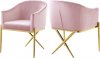 Xavier Dining Chair 763 Set of 2 Pink Velvet Fabric by Meridian