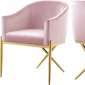 Xavier Dining Chair 763 Set of 2 Pink Velvet Fabric by Meridian