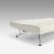 White Full Leatherette Modern Convertible Sofa Bed w/Chrome Legs