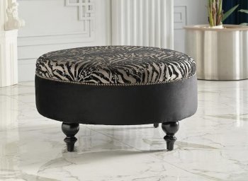 Gaze Ottoman in Gaze Main Fabric/Duca Black by Bellona [IKO-Gaze]