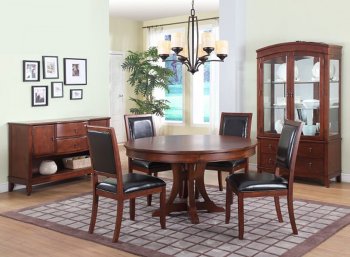 Avalon 1205-54 Dining Table by Homelegance in Cherry w/Options [HEDS-1205-54 Avalon]