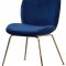 Paris Dining Chair 785 Set of 4 Navy Velvet Fabric by Meridian