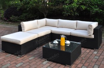 424 Outdoor Patio 6Pc Sectional Sofa Set by Poundex w/Options [PXOUT-424]