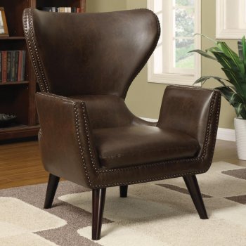 902089 Accent Chair in Brown Leatherette by Coaster [CRCC-902089]