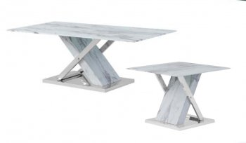 T1274 Coffee Table & 2 End Tables Set in Faux Marble by Global [GFCT-T1274C]