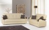 Soho Sofa Bed in Beige Bonded Leather by Rain w/Optional Items