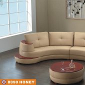 8090 Sectional Sofa in Honey Bonded Leather by American Eagle