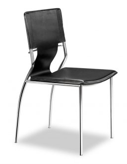 Set of 4 Black, White or Espresso Leatherette Dining Chairs