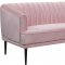 Rory Sofa 689 in Pink Velvet Fabric by Meridian w/Options