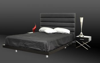 Modern Black Berdroom Set w/Padded Leatherette Headboard [VGBS-Toronto]