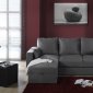 Dark Grey Microfiber Upholstery Modern Sectional Couch w/Storage