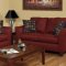 16154 Balinese Sofa & Loveseat Set in Red Fabric by Chelsea