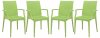 Weave Set of 4 Indoor/Outdoor Chairs MCA19G - Green - LeisureMod