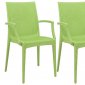 Weave Set of 4 Indoor/Outdoor Chairs MCA19G - Green - LeisureMod