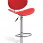 Red Faux Leather Elegant Contemporary Bar Stool w/Back Support