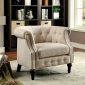 Mel CM-AC6185 Barrel Back Accent Chairs 2Pc Set in Ivory