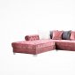 LCL-003 Sectional Sofa in Pink Velvet