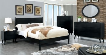 Lennart CM7386BK 5Pc Bedroom Set in Black w/Options [FABS-CM7386BK]