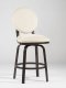 Brown Base & Beige Microfiber Seat Set of 2 Swivel Barstools