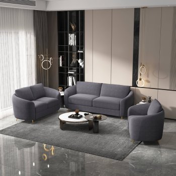 Yuina Sofa & Loveseat LV01771 in Gray Linen by Acme w/Options [AMS-LV01771 Yuina]