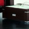 Dark Brown Modern 5PC Bedroom Set w/Brown Leather Bed