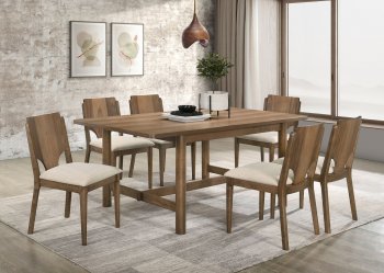 Crestmore Dining Set 5Pc 108571 in Walnut by Coaster w/Options [CRDS-108571 Crestmore]