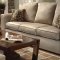 Camel Microfiber Modern Sofa & Loveseat Set w/Large Flared Arms