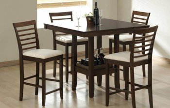 Espresso Finish 5Pc Modern Pub Dining Table Set w/Panel Base [ABCDS-6257]