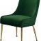 Owen Dining Chair 744 Set of 2 Green Velvet Fabric by Meridian