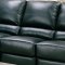 Black Bonded Leather Modern Living Room Motion Sofa w/Options