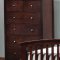 Rich Merlot Finish Transitional 5Pc Bedroom Set w/Queen Size Bed