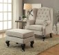 Willow Accent Chair CM-AC6271BG in Beige w/Optional Ottoman