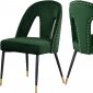 Akoya Dining Chair 794 Set of 2 Green Velvet Fabric by Meridian