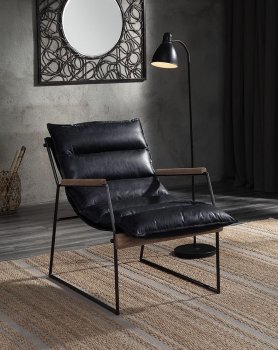 Luberzo Accent Chair 59946 in Espresso Top Grain Leather by Acme [AMAC-59946 Luberzo]