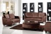 Brown Fabric Modern 3Pc Sofa, Loveseat & Chair Set w/Ottoman