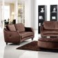 Brown Fabric Modern 3Pc Sofa, Loveseat & Chair Set w/Ottoman