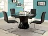 CM8331T-54 Kipu 5Pc Dinette Set in Black w/Clear Glass Top