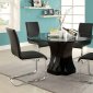 CM8331T-54 Kipu 5Pc Dinette Set in Black w/Clear Glass Top