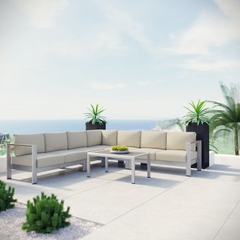 Shore Outdoor Patio Sectional Sofa 6Pc Set 2561 by Modway [MWOUT-EEI-2561-Shore]